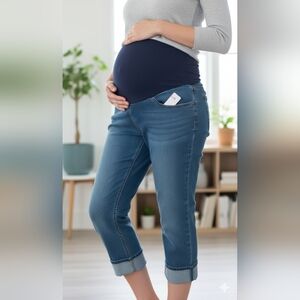 NWT Maternity Capri Jeans and Monthly Photo Stickers